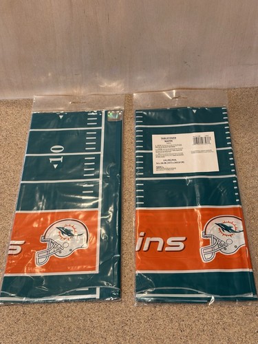 2-Miami Dolphins NFL Pro Football Sports Party Decoration Plastic Tablecover - Picture 4 of 4