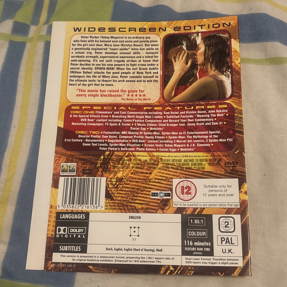 Spider-Man DVD Action & Adventure (2002) Tobey Maguire Disc Cover Only - Image 2 of 4