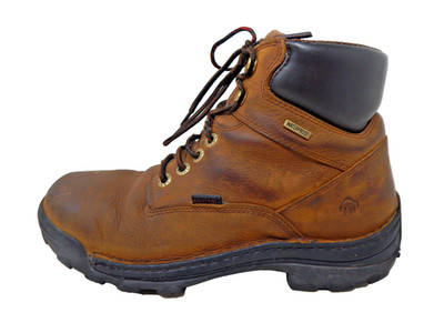 Wolverine NXT 6'' Brown Leather Flat Wedge Lace-Up Ankle Boots Size:11 D US/44 EU