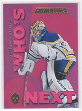 #WN-DL 2023-24 Upper Deck Credentials Who's Next? } Devon Levi Buffalo Sabres