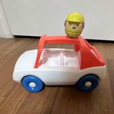 Little Tikes Preschool Toy Car White Red Blue Wheels Driver Figure Made in USA