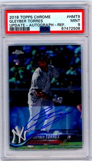 2018 Topps Chrome Update RC Refractor Autograph Gleyber Torres PSA 9!!