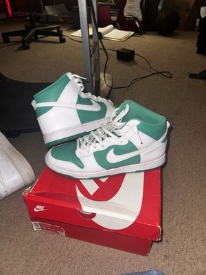 Nike Dunk High Green White Colorblock High Top Athletic Sneakers
