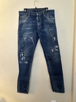 DSQUARED2  Distressed Blue Cool Guy Jeans Size 52