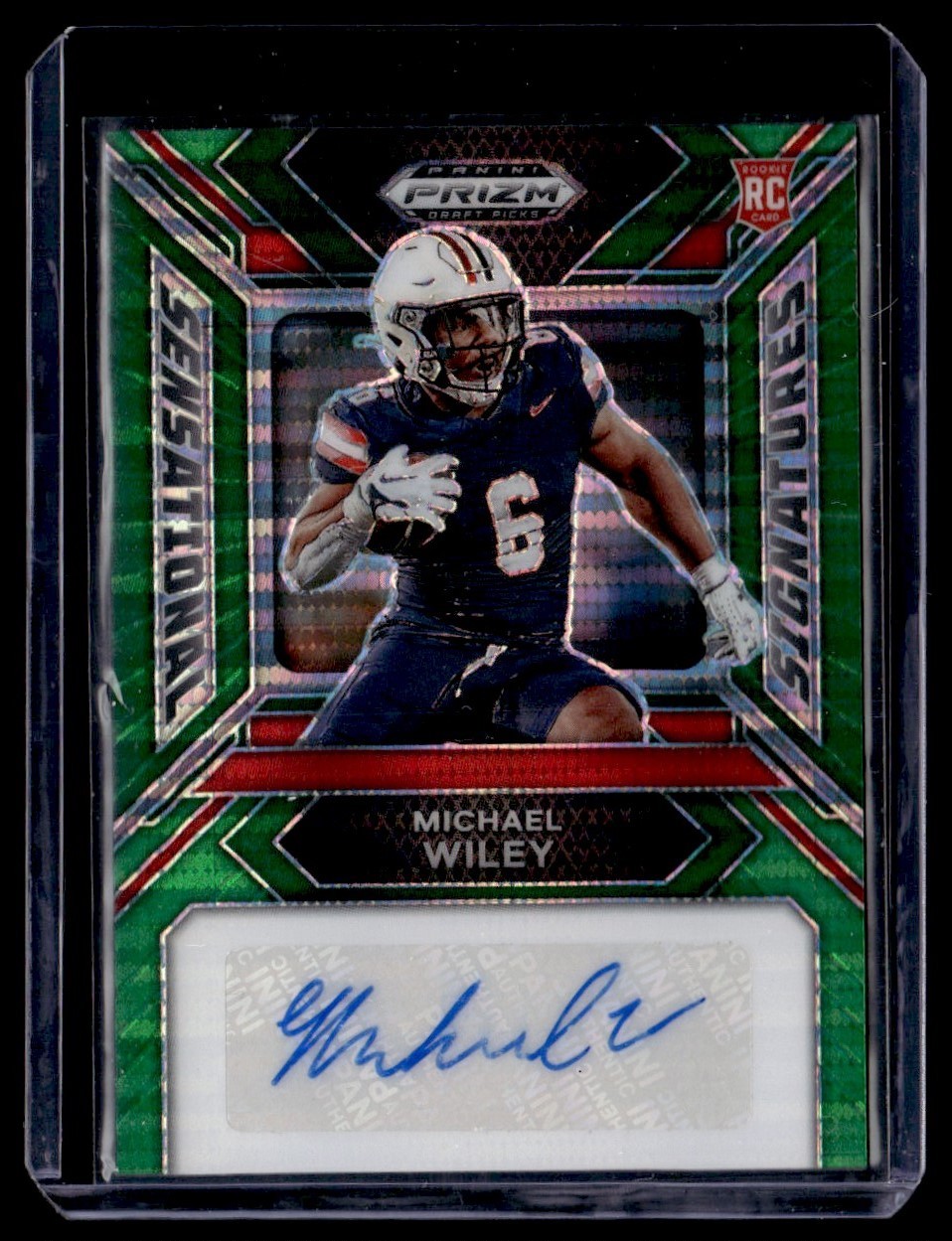 2024 Panini Prizm Draft Picks Green Pulsar Auto Michael Wiley 25/25 #SS-MWY