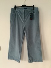 Cotton Traders Duck Egg Blue Ladies Stretch Cord Trousers Size 18 Inside Leg 27”