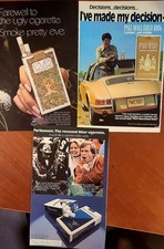 1970s Pall Mall, EVE, Parliament Cigarette 3 ...
