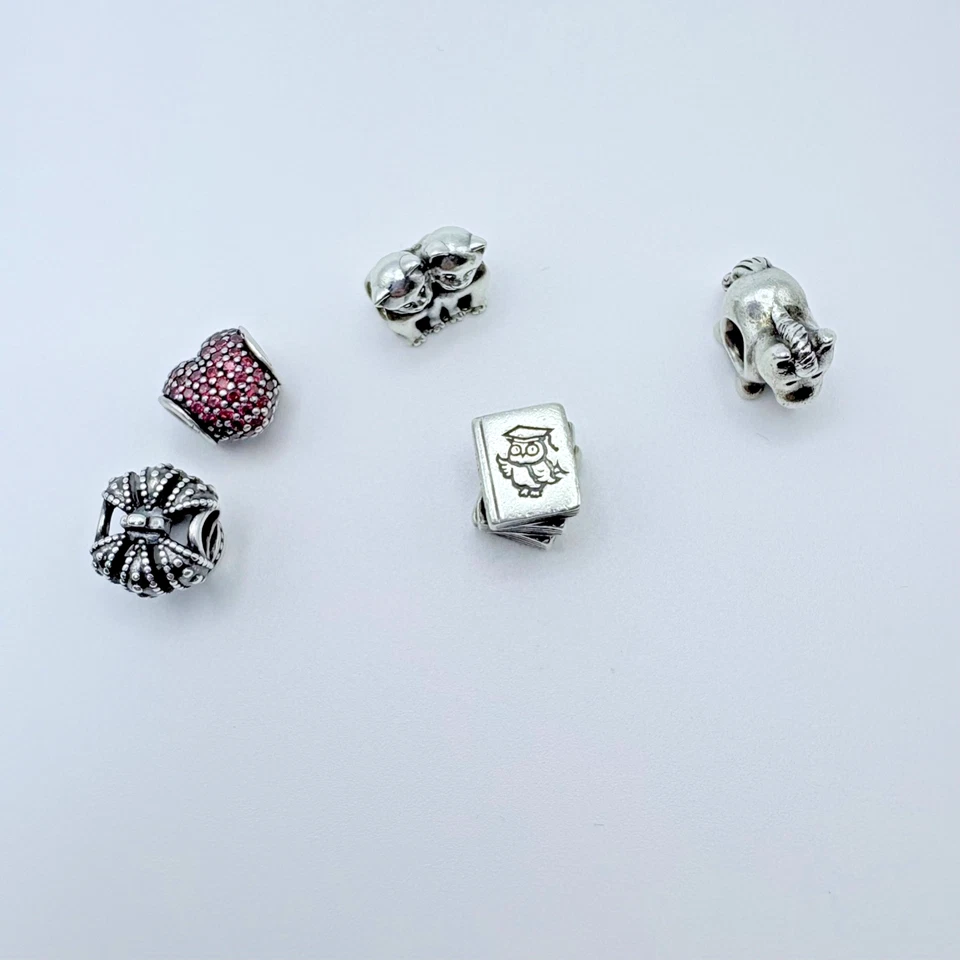 正品潘多拉饰品 批量 925 ALE 退役纯银 5 个小饰品 — 第 2/4 张图片