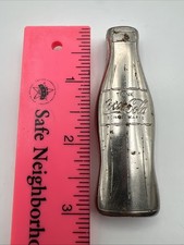 Vintage Coca Cola Coke Metal Bottle Shaped Opener 3 inches tall works fine