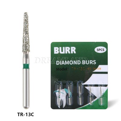 50pcs Dental Diamond Burs TR-13C Burrs Drill for High Speed Handpiece FG1.6mm