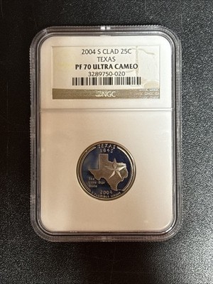 2004-S Texas State Quarter certified by NGC as PF 70 Ultra Cameo.