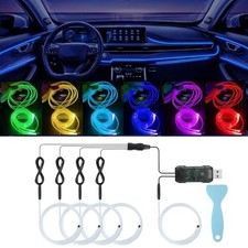 USB Interior Car Lights Strip, 5 in 1 RGB Car Ambient 5 in 1 USB Car Lights
