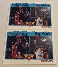 MICHAEL JORDAN, KARL MALONE, 1991 NBA HOOPS SCORING LEADERS #306- HOF 2🔥🔥