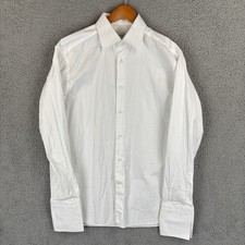 Ermenegildo Zegna Dress Shirt Mens 16/41 White Stripe Regular Fit French Cuff