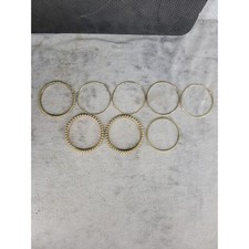 Set of 7 Gold Tone Stackable Bangle Bracelets Beaded Smooth Thin Bangles