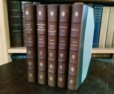 RARE: Novels of Jane Austen 1900 Rivière bindings leather complete antique