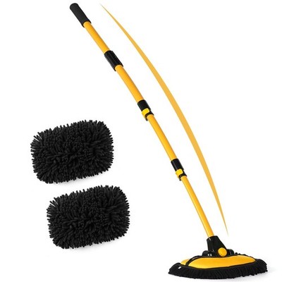 Anngrowy 56'' Car Wash Brush Mop Kit Long Handle Cleaning Tools Mitt Sponge Duste