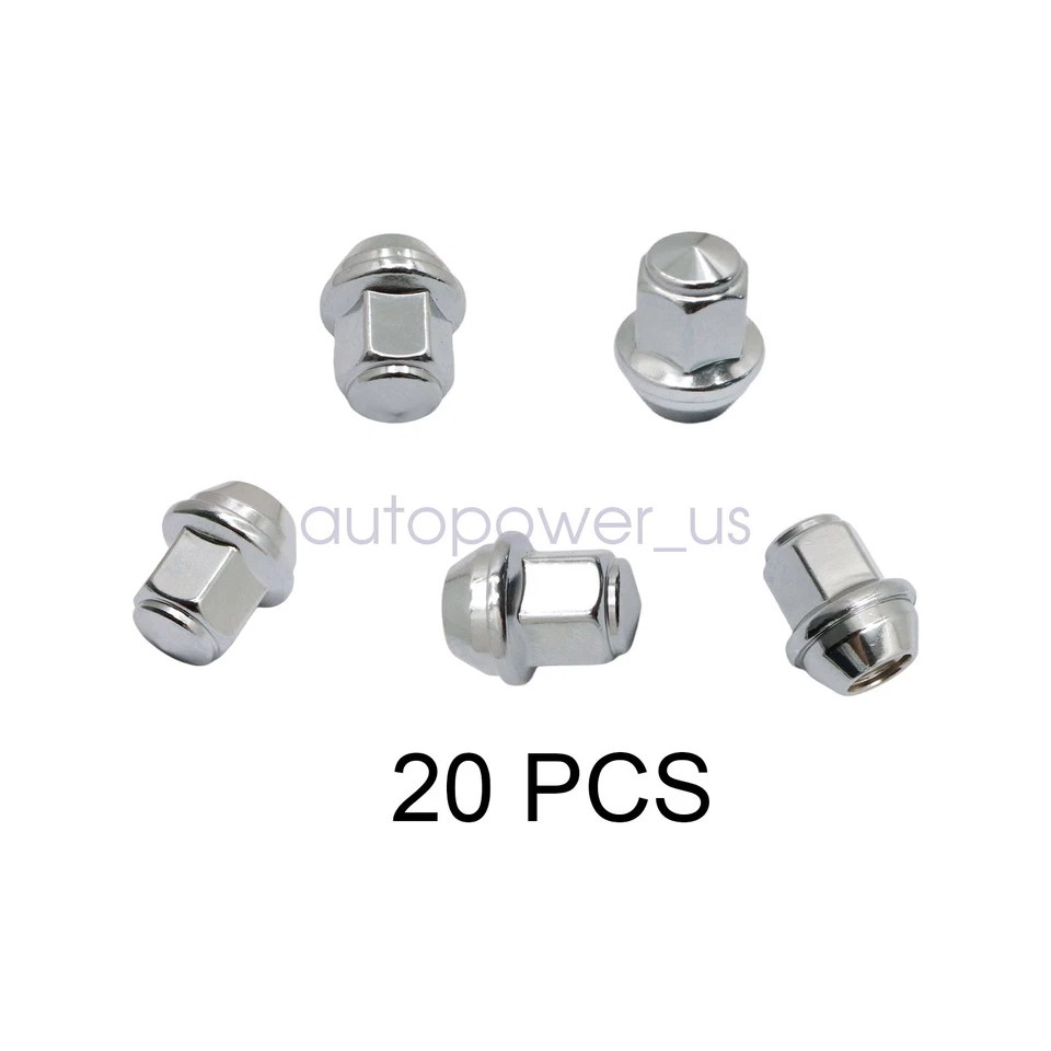 Juego de 20 tuercas cromadas sólidas 14x1,5 para Ford Edge Mustang 2015-2022 Foto 3 de 4