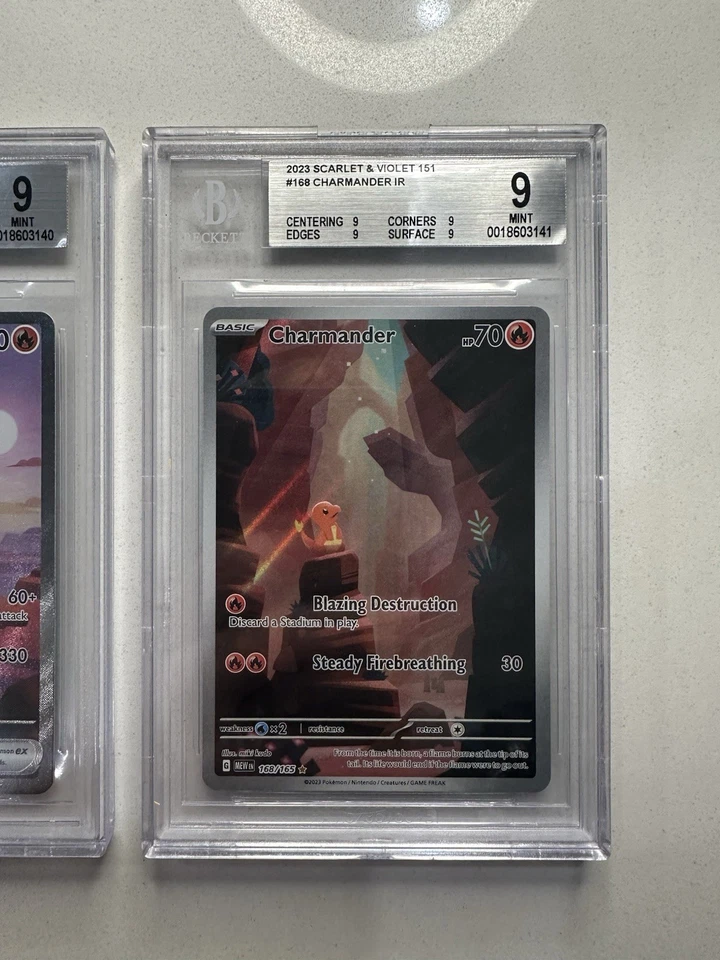 Pokemon Charizard EX 151 #199/165 + Charmander #168/172 BGS 9 Sequential! - Image 4 of 4