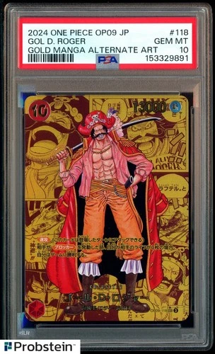 2024 One Piece JPN OP09-Gold Manga Alt Art #118 Gol D. Roger PSA 10 GEM MINT