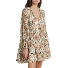 ZIMMERMANN Floral Billow Frill Chintz Mini dress Sz-0 US-4 1050