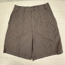 Vtg 90s Dockers Gingham Plaid Shorts Womens Sz 12 High Waist Pleated Menswear