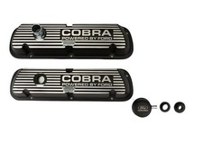Ford Performance Valve Covers Cobra Logo Black Satin Aluminum Set M-6582-a