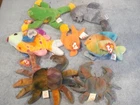 VINTAGE LOT OF 6 TY BEANIE BABY SEA ANIMALS( CLAUDE, LIPS, SMOOCHY,GOLDIE)