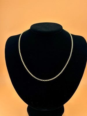 14 Karat Gold Rolo Kette Italian Made 3 mm Hohl Gelbgold Unisex Halskette