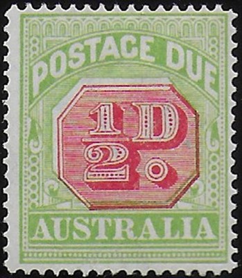 1914 Australien 1/2d. Briefmarken fällig W 11 S 14 postfrisch SG Nr. D79