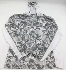 HUK Men's Performance Fishing Icon X Tide Change Hoodie, White, Medium