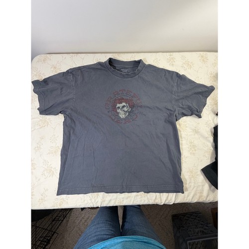 American Eagle Grateful Dead Men’s Medium Boxy Fit Gray Graphic T Shirt Band Tee