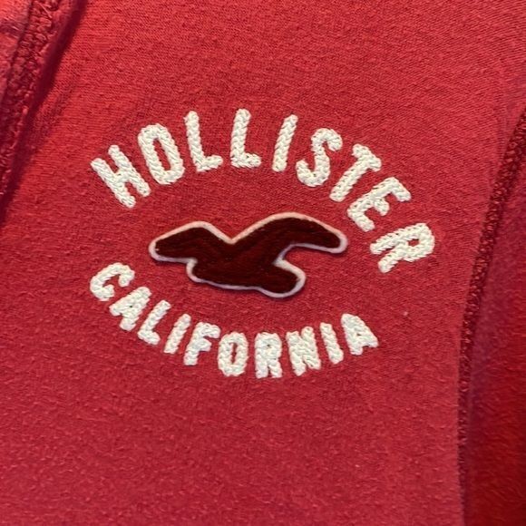 Hollister California Mens Long Sleeve Henley Shirt M Cotton Red
