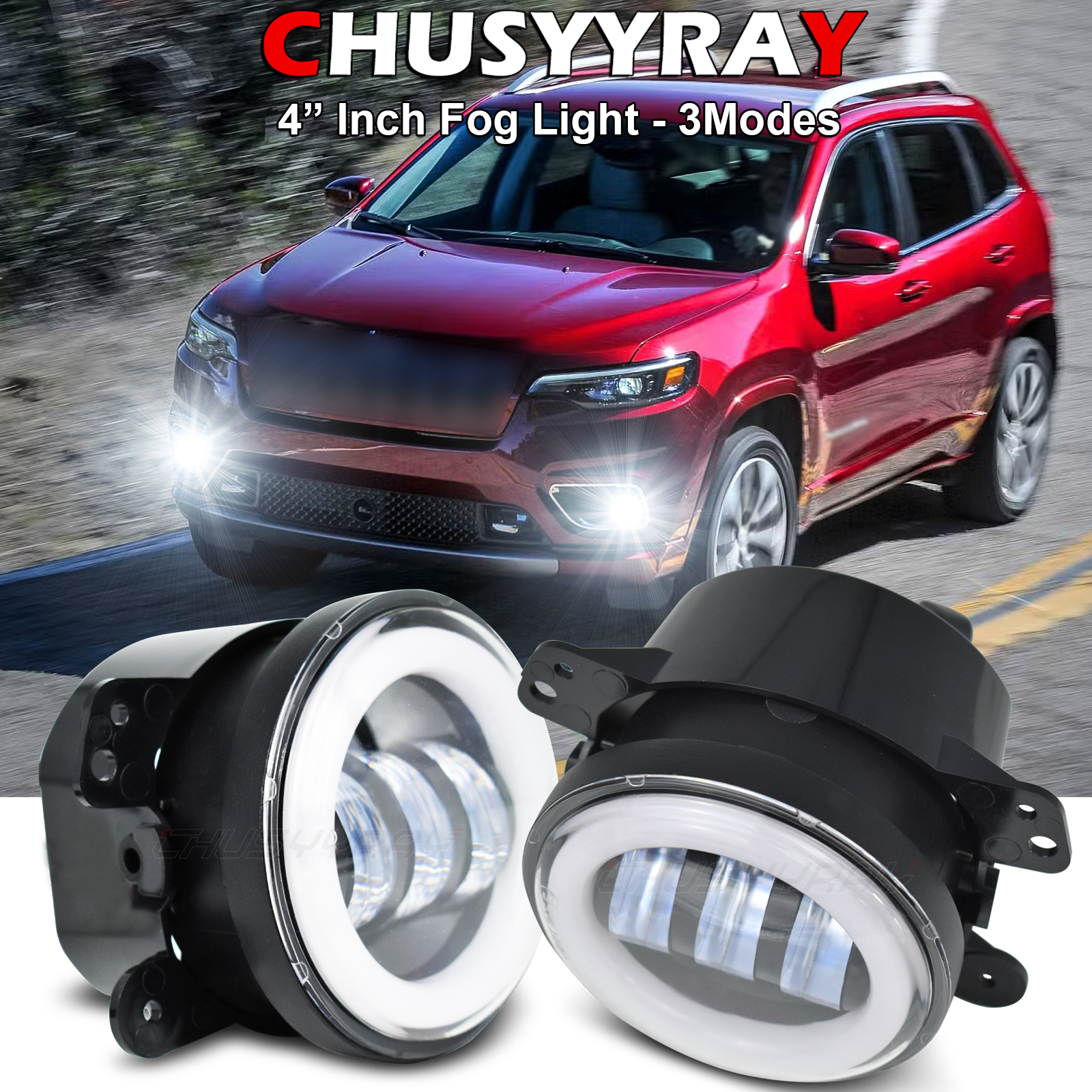 Pair For 2010-2018 JEEP CHEROKEE fog light 4