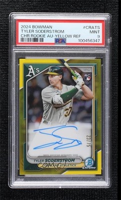 2024 Bowman Yellow Refractor 23/75 Tyler Soderstrom PSA 9 MINT Auto RC 0xl5