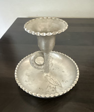 VTG Wrought Farberware Brooklyn NY Hammered Aluminum Chamberstick Candle Holder