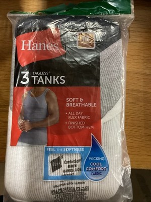 Hanes Men s 3 Tagless Tanks Size Medium Multicolor 