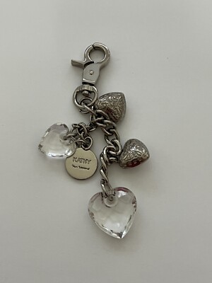 Kathy Van Zeeland Clear Silver Tone Plastic Hearts Keychain | eBay