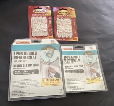 Command Damage Free Hooks & EPOM Rubber Weather Seal Self Stick Tape