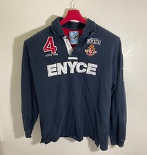 Enyce XXL Navy Blue Long Sleeve Polo Shirt W/ Embroidered Logo & Patch Details 1