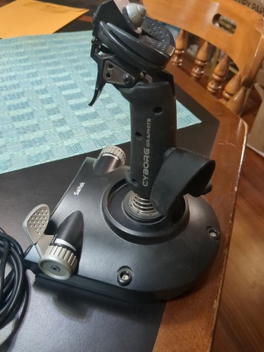 Saitek Cyborg Graphite PC Video Games Controller Joystick Flight Stick ...