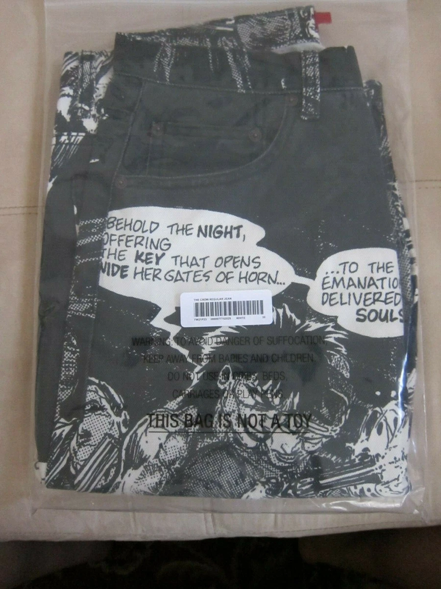 NEW* Supreme X the Crow Regular Jeans White Black Pants size 30 | eBay
