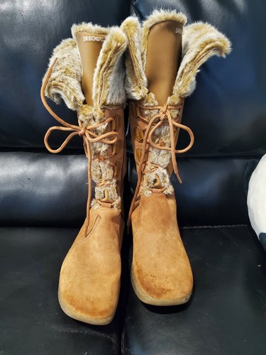 Womens Skechers Knee High Warm Fur 