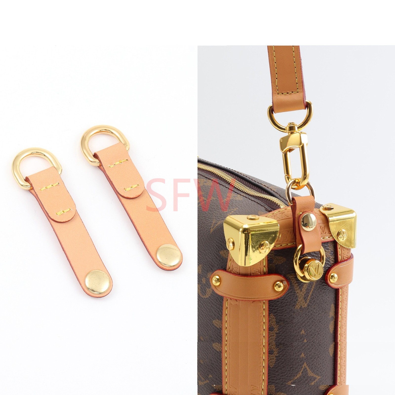 Vachetta Leather Replacement Shoulder / Extend Strap For Fits LV Sidetrunk image 6