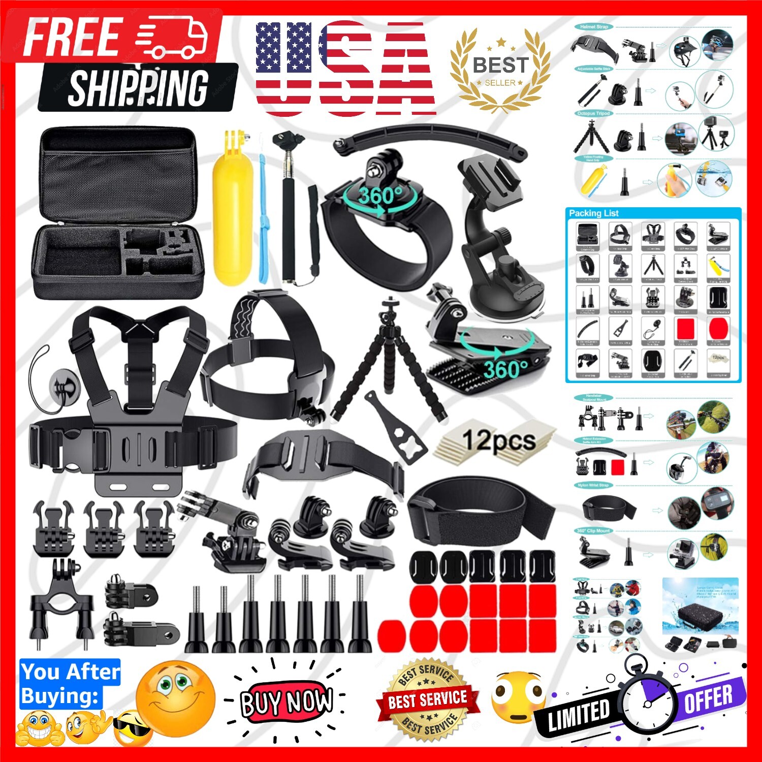 Accessory Kit Gopro Max Accesorios Accessory Kit Accesorios Para