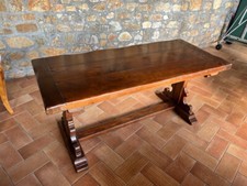 TAVOLO IN LEGNO MASSELLO DI CASTAGNO ARTIGIANI TOSCANI ANNI 70