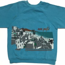 80s Vintage OP Ocean Pacific Blue Sweatshirt Size XS-S Stained