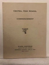 1944 Central High School Philadelphia Graduation Program Ogontz Olney PA Vtg