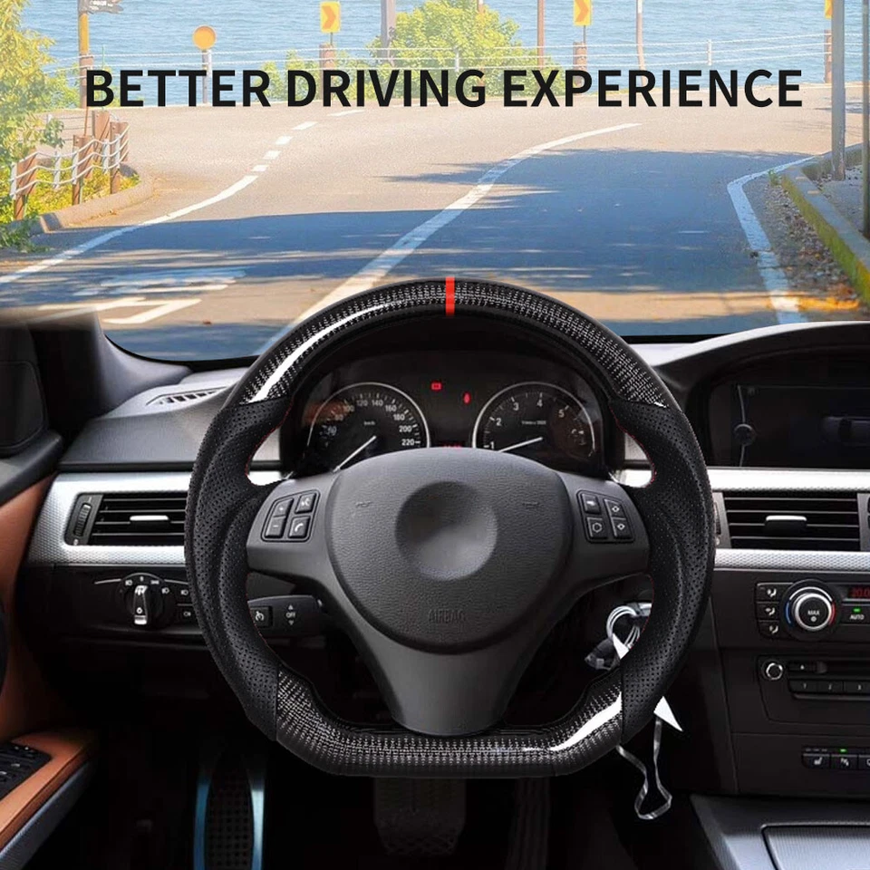 Volante de fibra de carbono para BMW E90 E92 E93 M3 328i 335i manual Foto 2 de 4