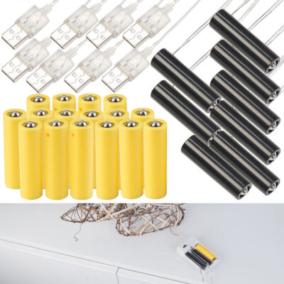 revolt 8er-Set Universal-USB-Batterie-Adapter, ersetzt 24 AA-Batterien